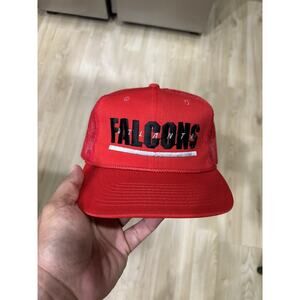 Vintage Atlanta Falcons Hat Sports Specialties Script Red Trucker Snap Back NFL